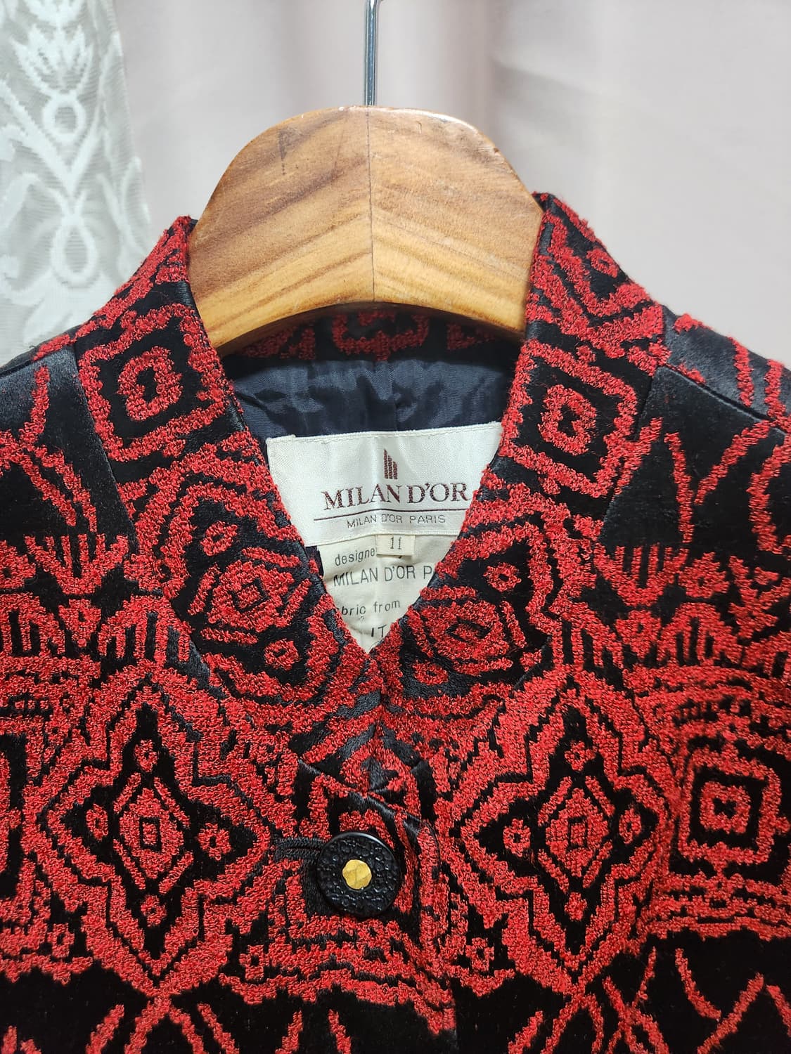 MILAN DONNA 패턴 자켓 레드 블랙 상품이미지4