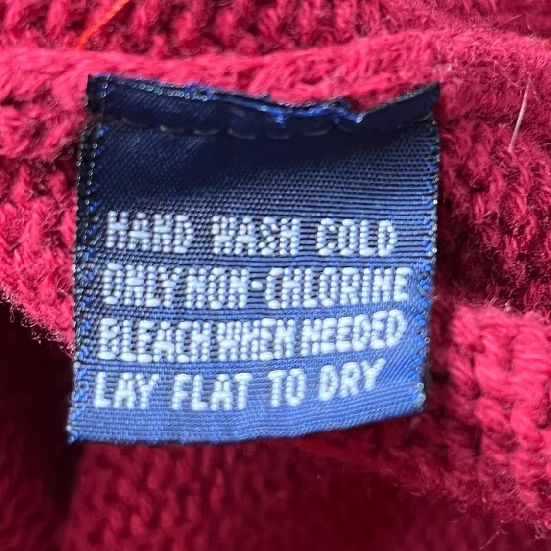 폴로 라운드넥 코튼 레드 니트 상품이미지5