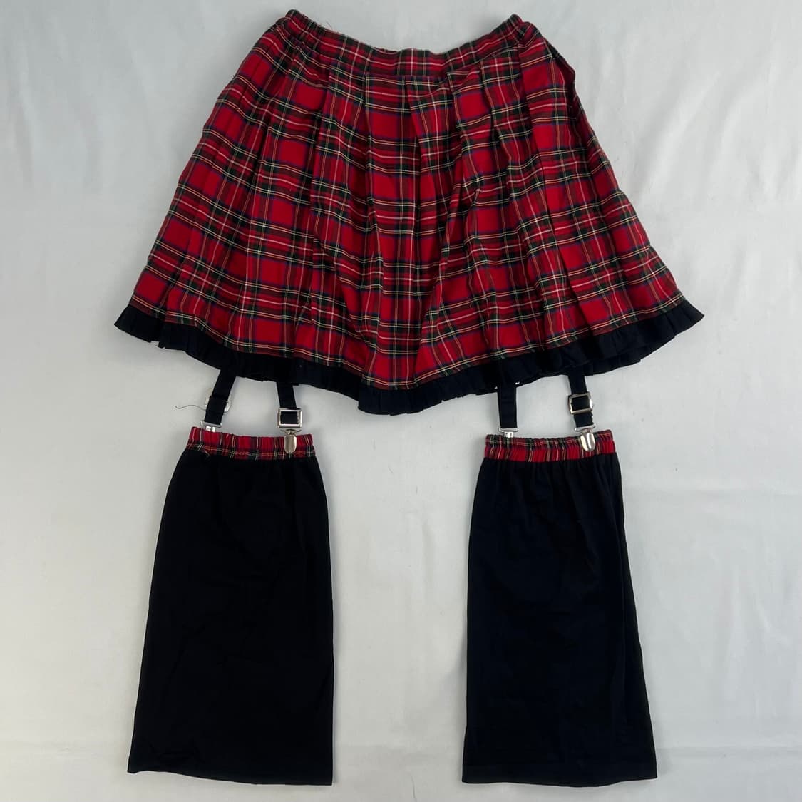 급처 바디라인 BODYLINE 캐캐채 타탄체크 매드펑크 레그워머 스커트 상품이미지3