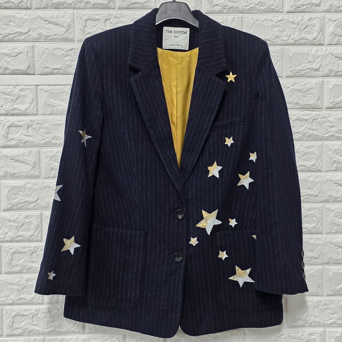 택포) 20s 한섬 더 에디터 스트라이프 별무늬 자켓 L 상품이미지1