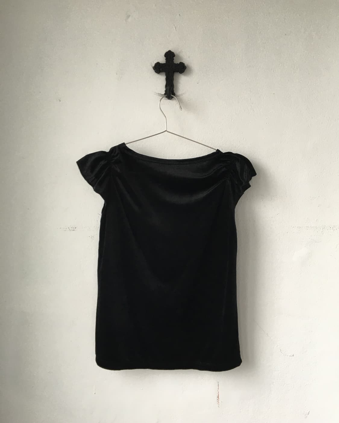 Puff sleeve point velvet top 상품이미지4