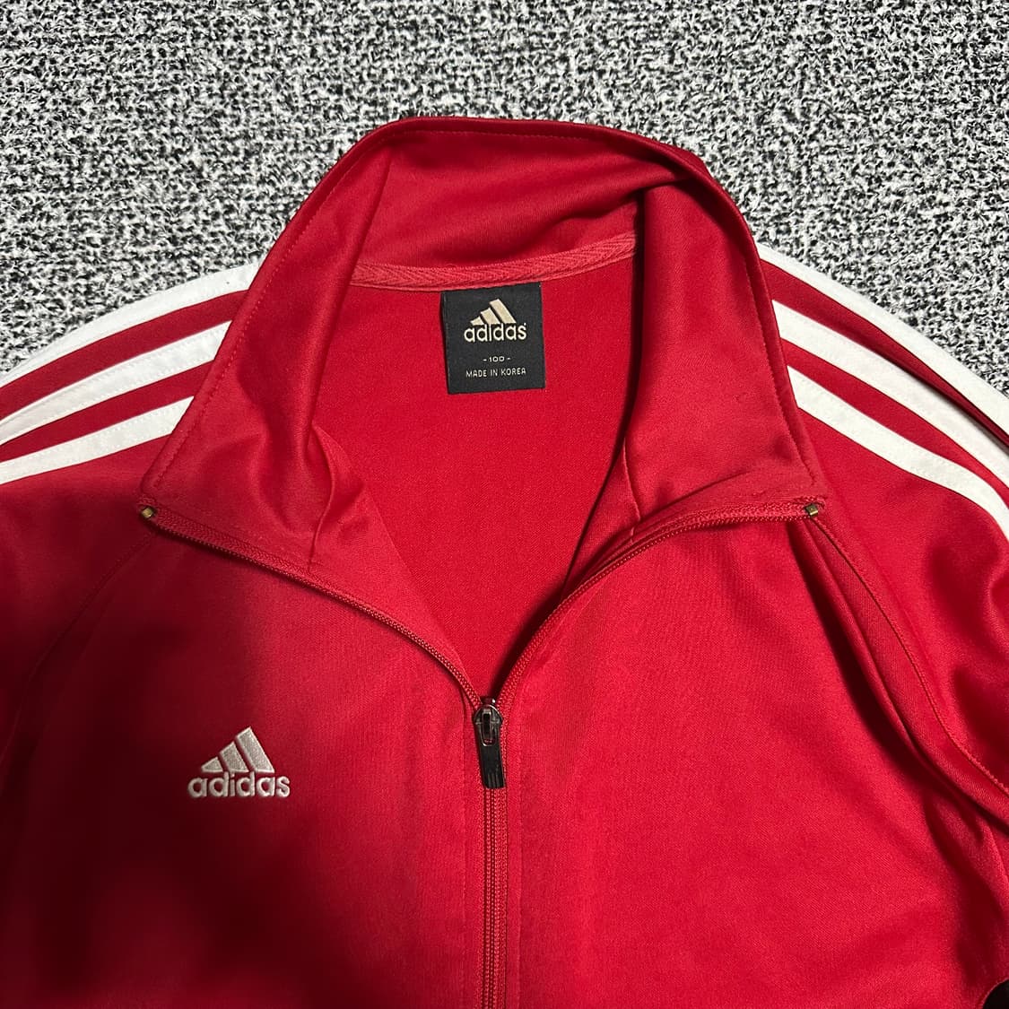 (100) 아디다스 삼선 트랙탑 레드 져지 상품이미지2