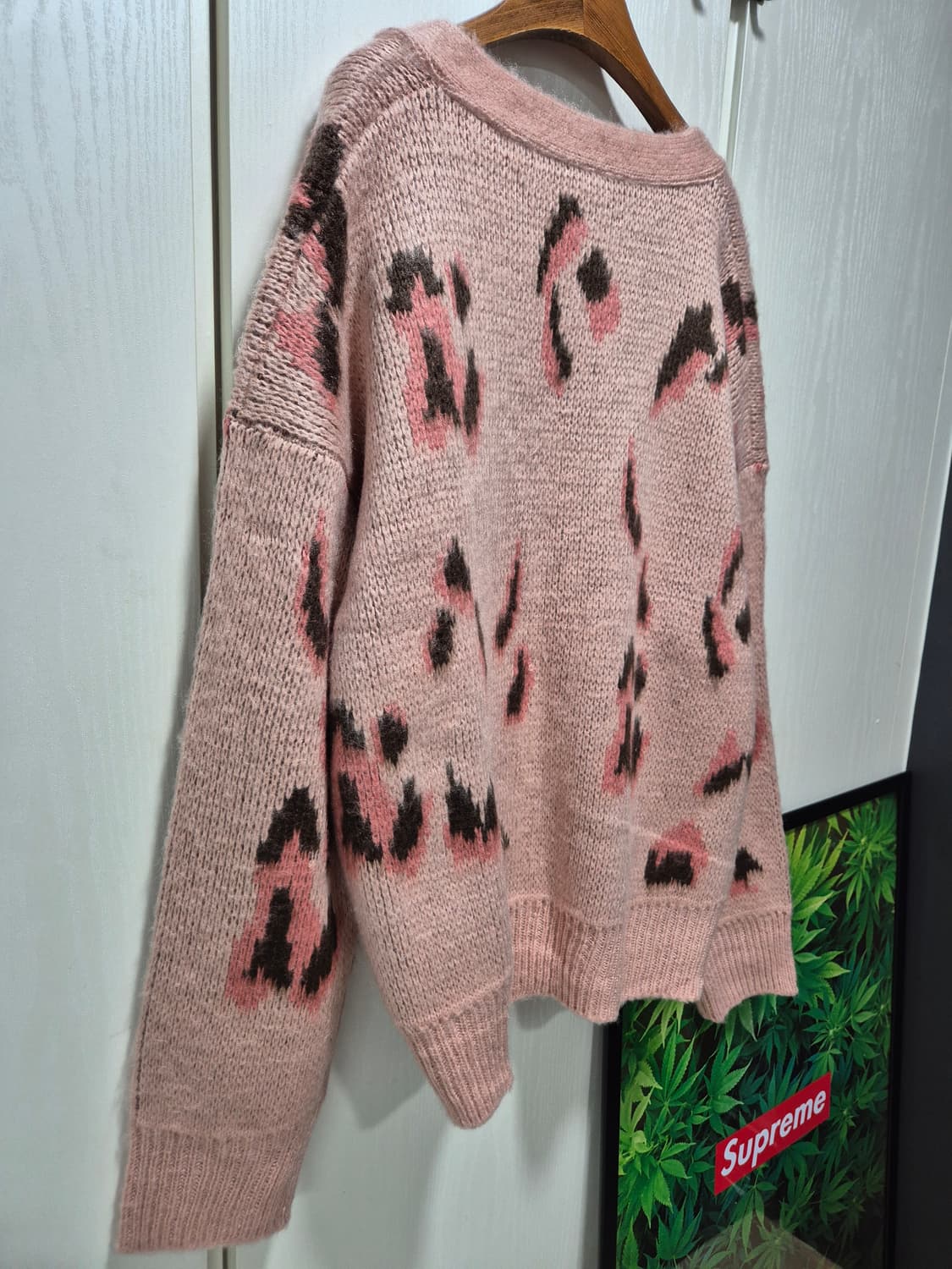 핑크 레오파드 니트 가디건 상품이미지8