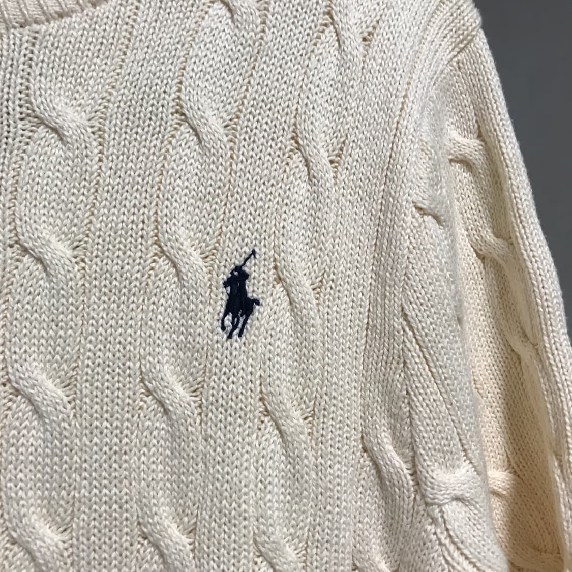 폴로 랄프로렌 QR 케이블 반팔 니트 L 상품이미지4
