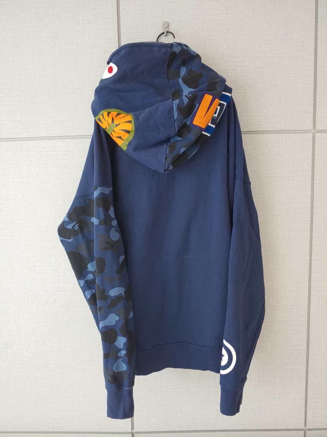 [2XL] 베이프 자이언트 블루카모 루즈핏 샤크 후드 집업 상품이미지2