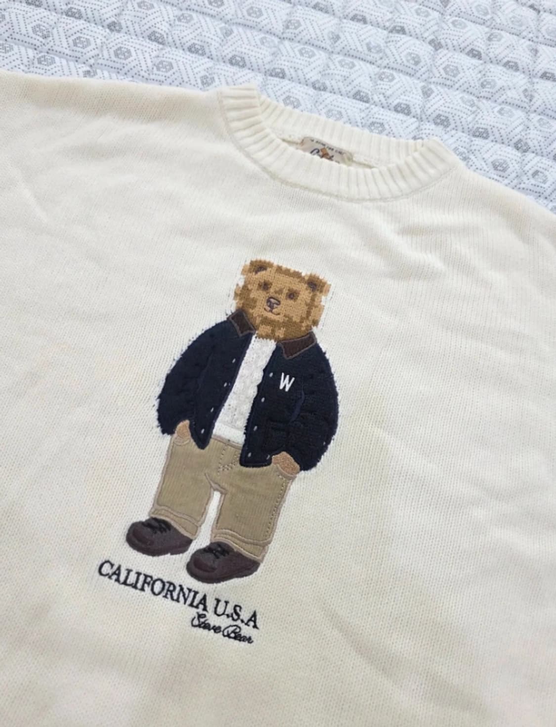 골든베어 곰돌이 오버핏 니트 아이보리 95 상품이미지3