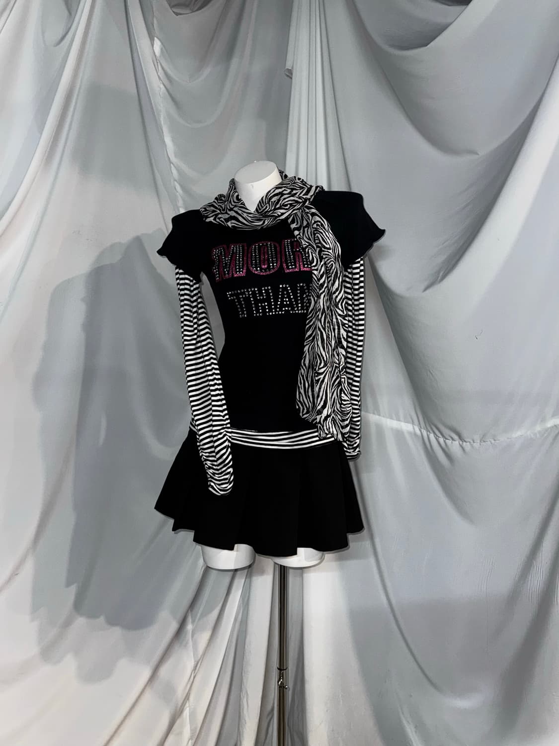 하라주쿠 핑크 지브라 데일리 팝 갸루 코디세트  상품이미지6