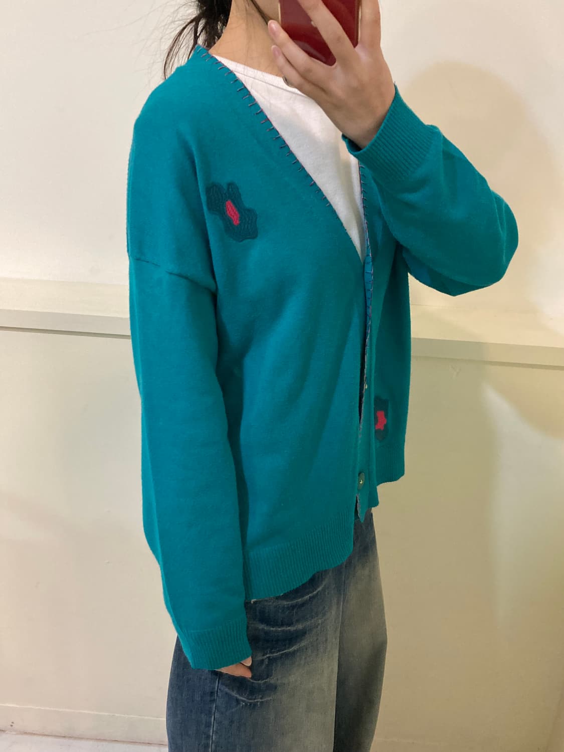 에메랄드 자수 패치 가디건 상품이미지10