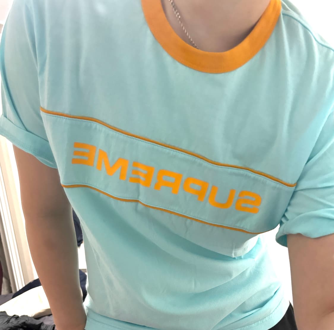 S급 슈프림 Supreme Team Ringer Tee Ligh blue 상품이미지3