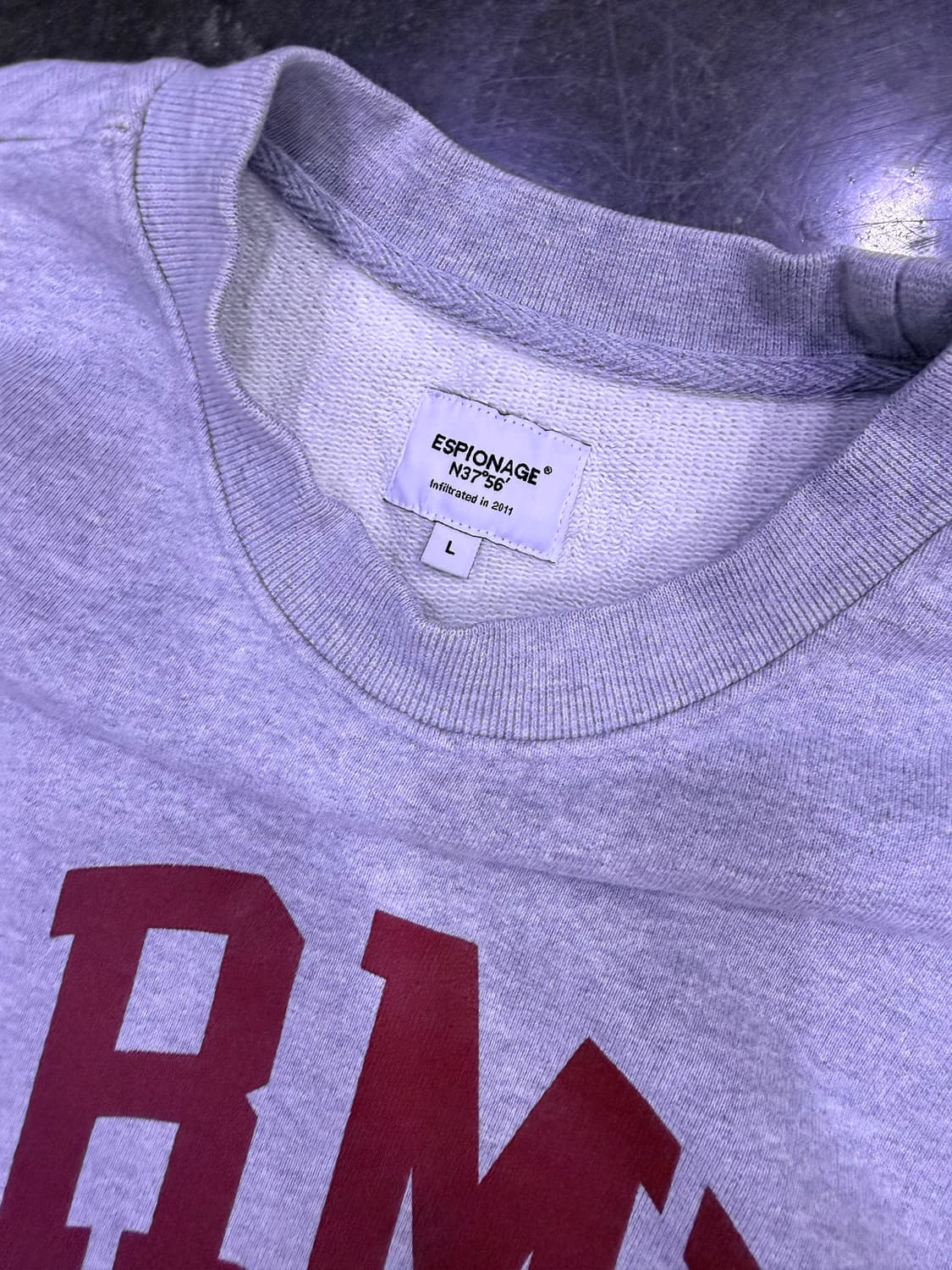 에스피오나지 ARMY 스위밍 맨투맨 스웻셔츠 그레이 L 상품이미지4