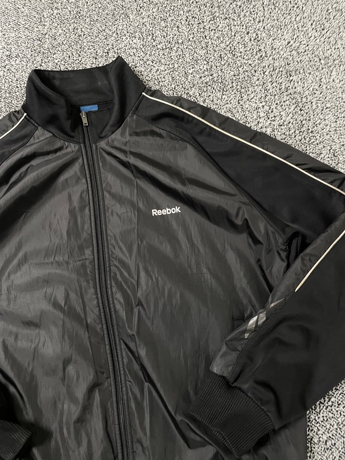 빈티지9. 리복 Reebok 베이직 우븐 자켓 파이핑 바람막이 점퍼 블랙 상품이미지2