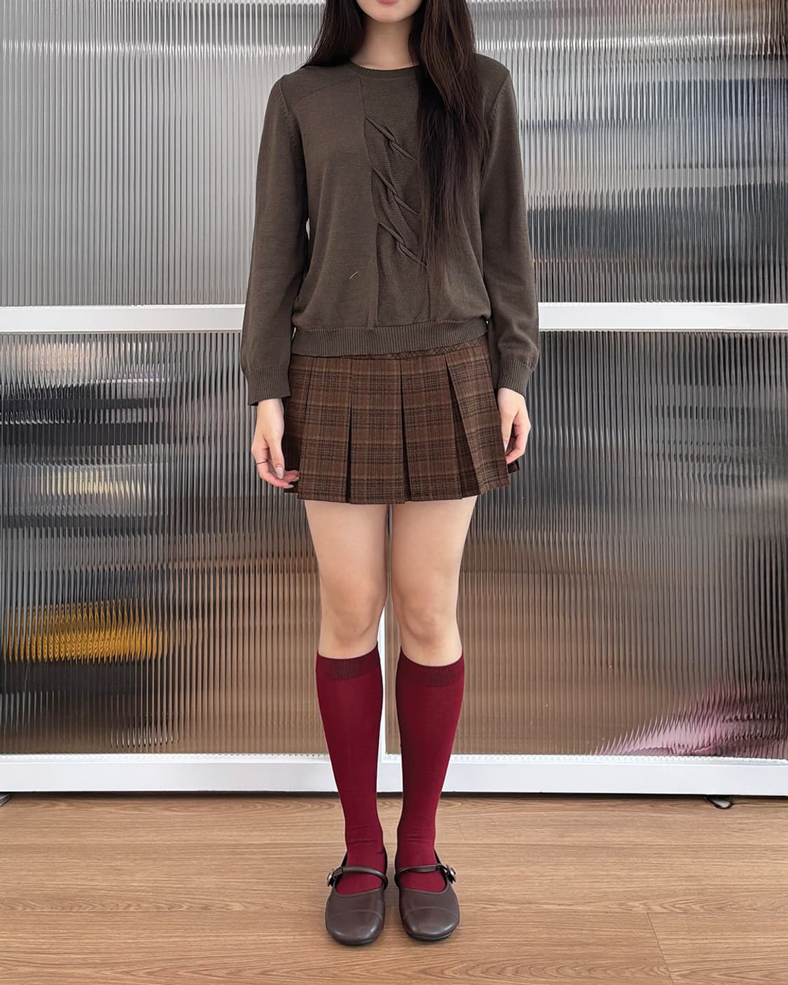 winter wool pleats mini skirt 상품이미지3