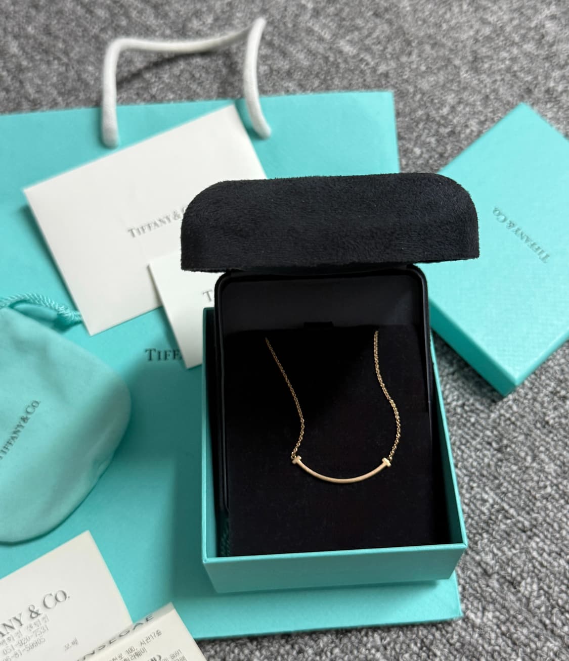 (급처) 티파니앤코 스마일 펜던트 목걸이 로즈골드 18k 정품 상품이미지1