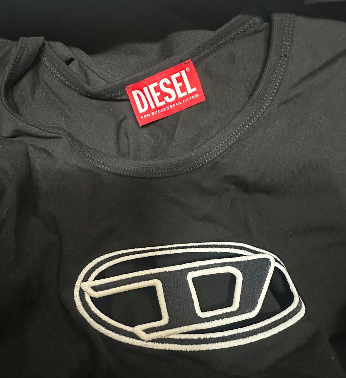 디젤 T-안지 피카부 로고 티셔츠 블랙 S 상품이미지3