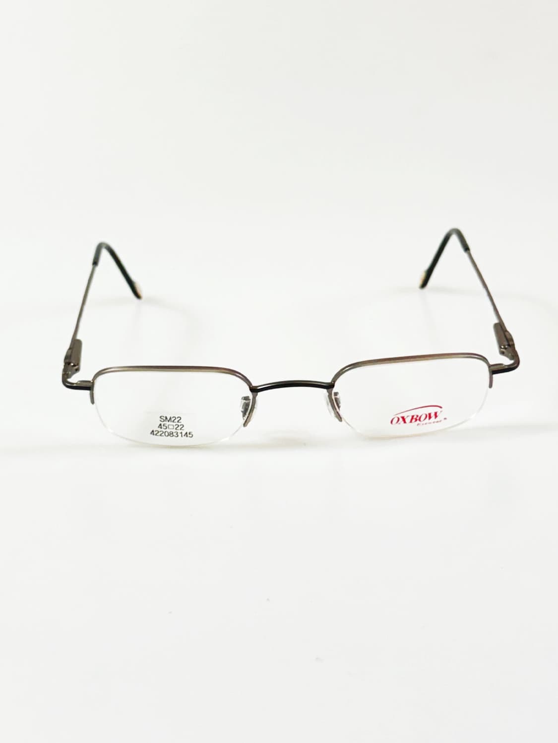 90s OXBOW 스퀘어 메탈 반무테 빈티지 안경 상품이미지1