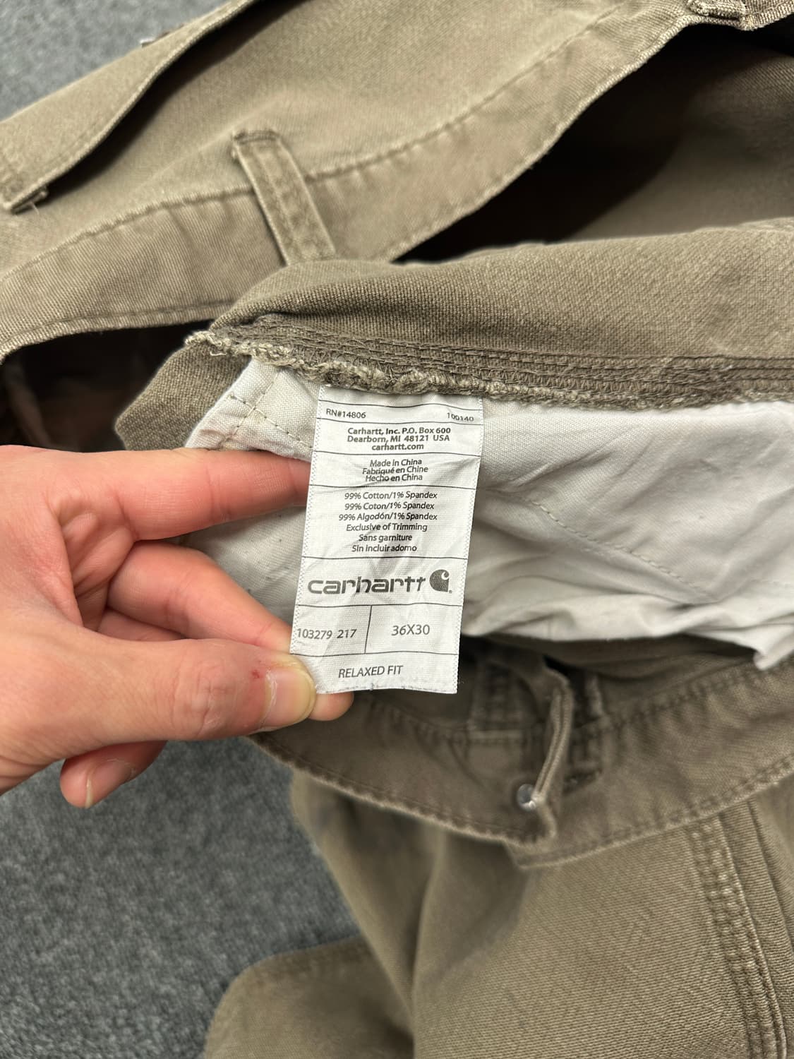 36) 칼하트 Relaxed fit 브라운 워크팬츠  상품이미지10