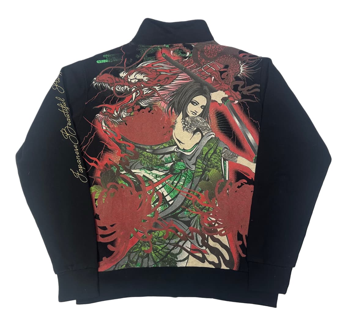 JPN Vintage 드래곤사무라이프린팅집업 새상품 M 상품이미지1