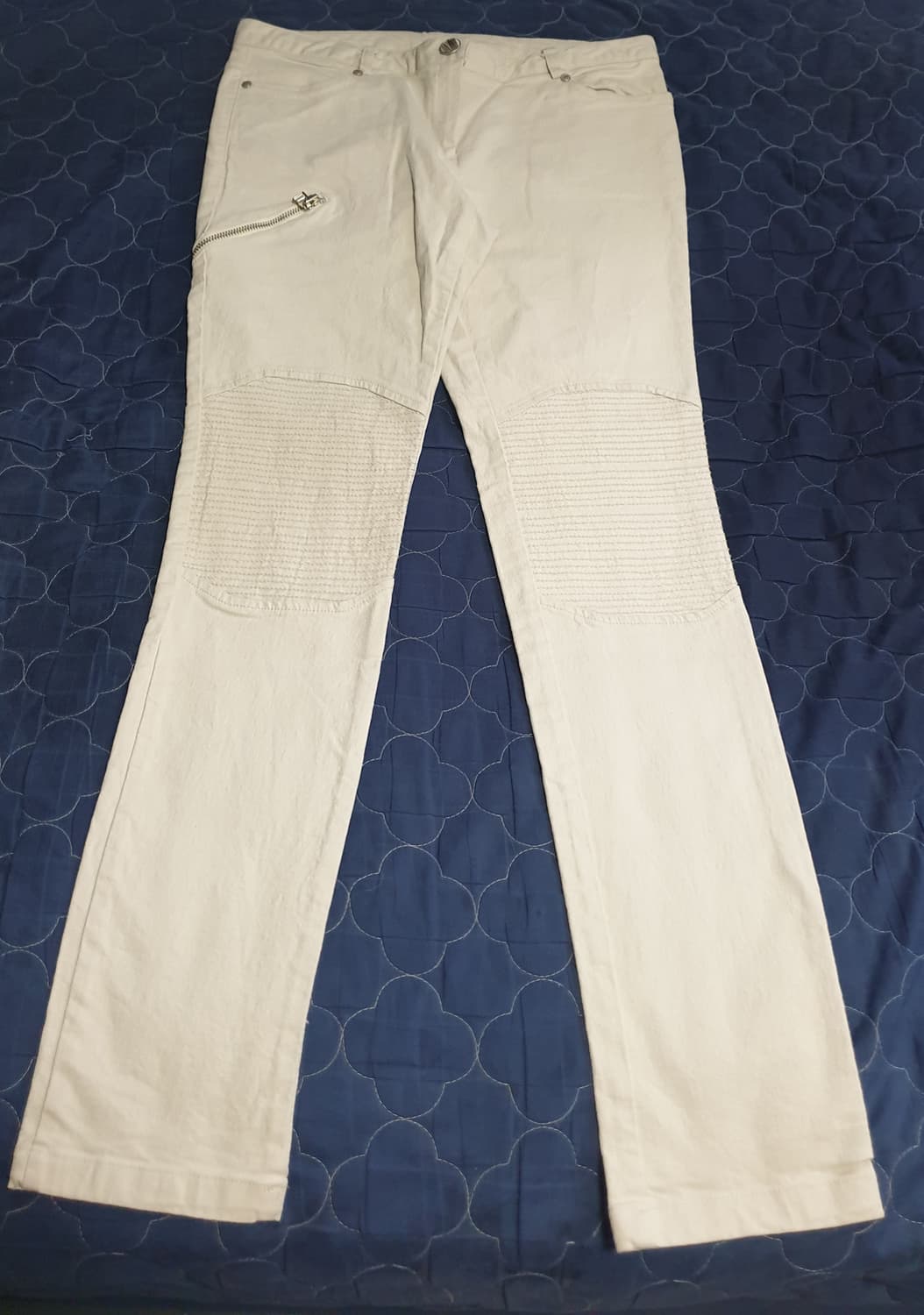 (보세) 스키니핏 스트레치 바이커진 크림 (30) 상품이미지1
