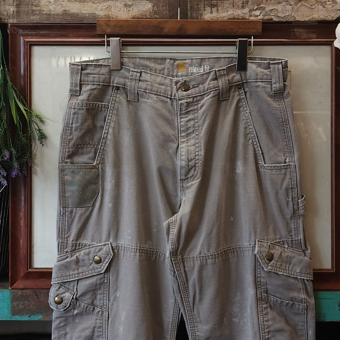 칼하트 워크팬츠 립스탑 카고 팬츠 34x32 상품이미지3