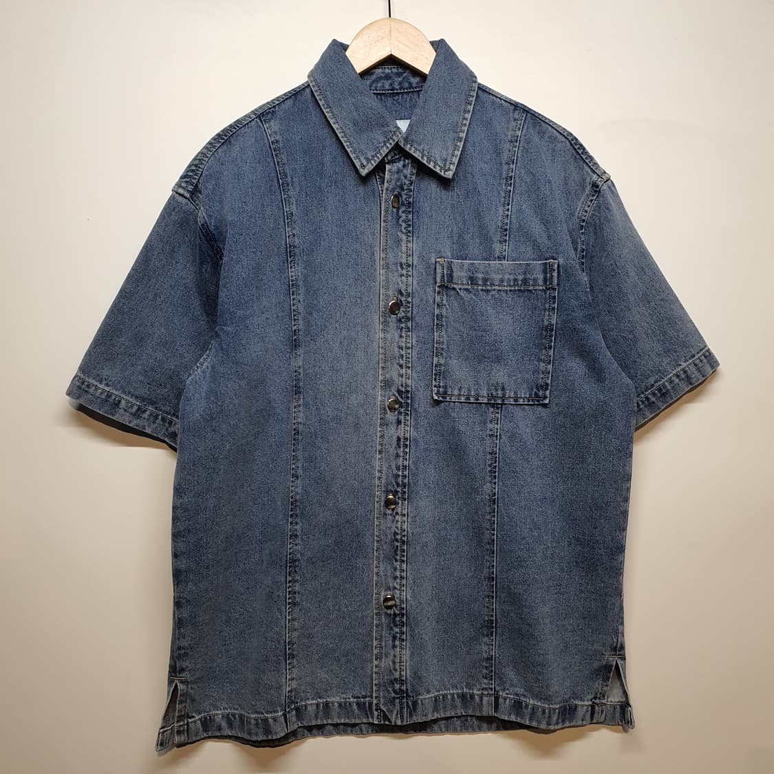 TNGT 데님 반팔 셔츠 청남방 상품이미지1