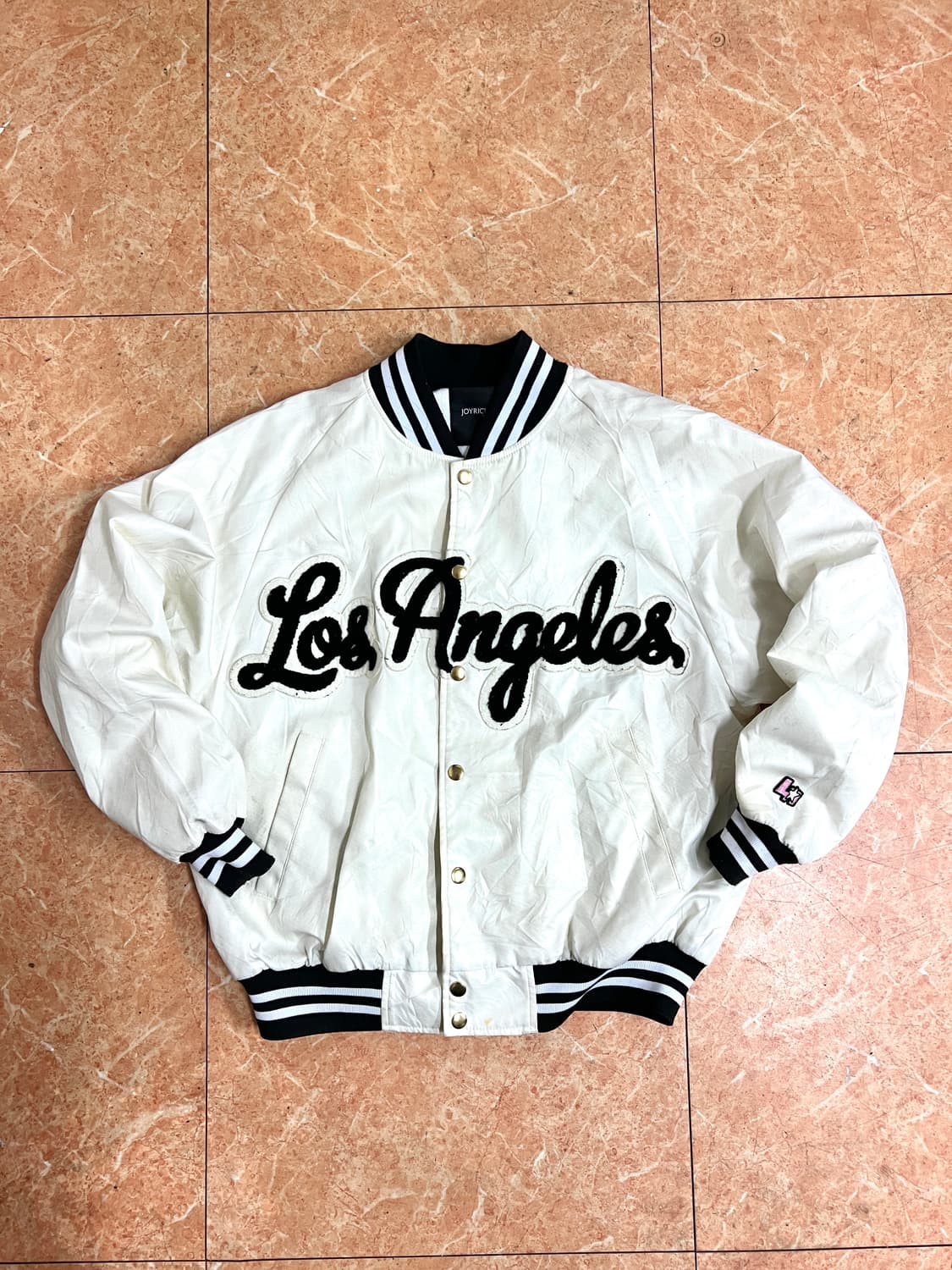 00s 조이리치 아카이브 로스엔젤레스 베어 자수 스타디움 바시티 자켓 S 상품이미지6