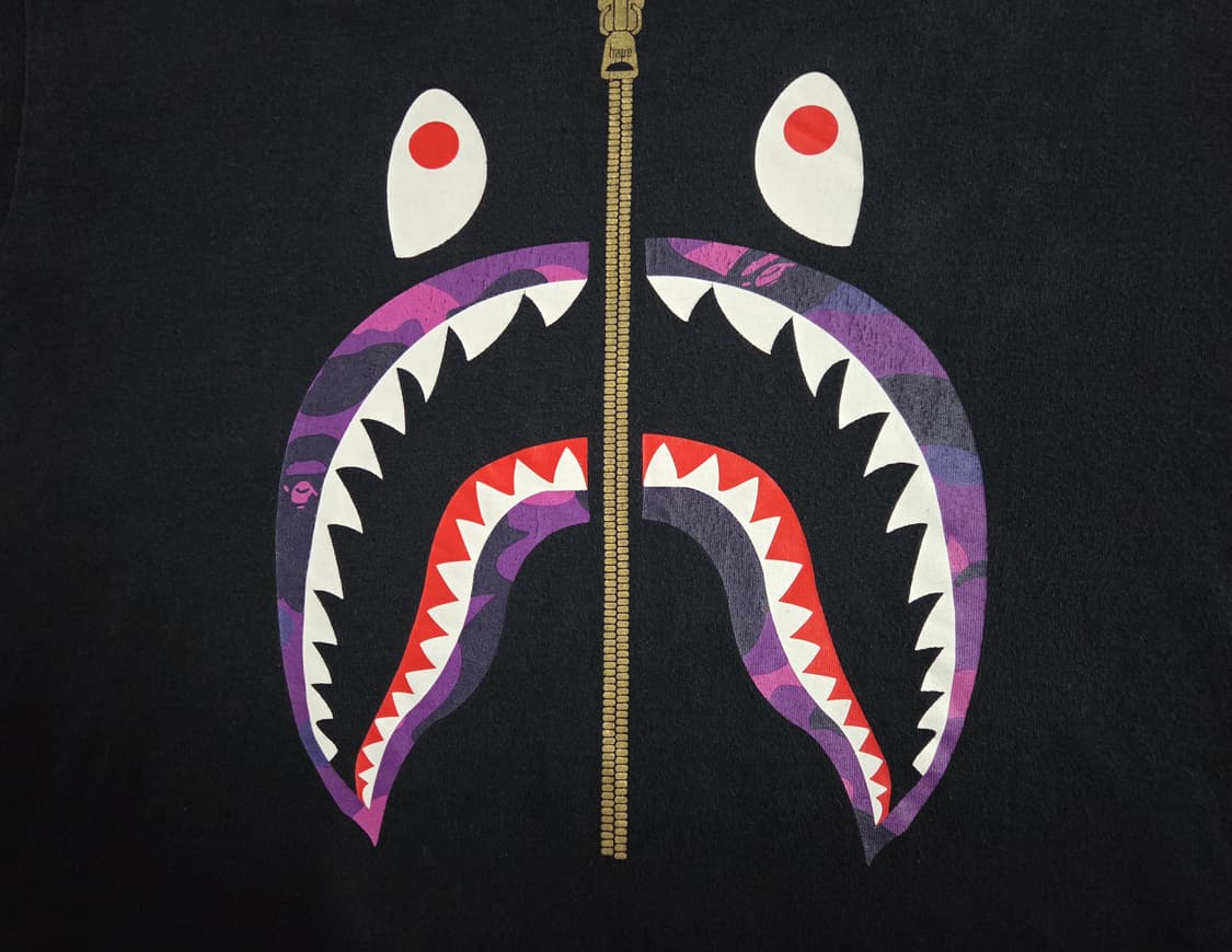 베이프 BAPE 샤크 퍼플 반팔티 상품이미지4