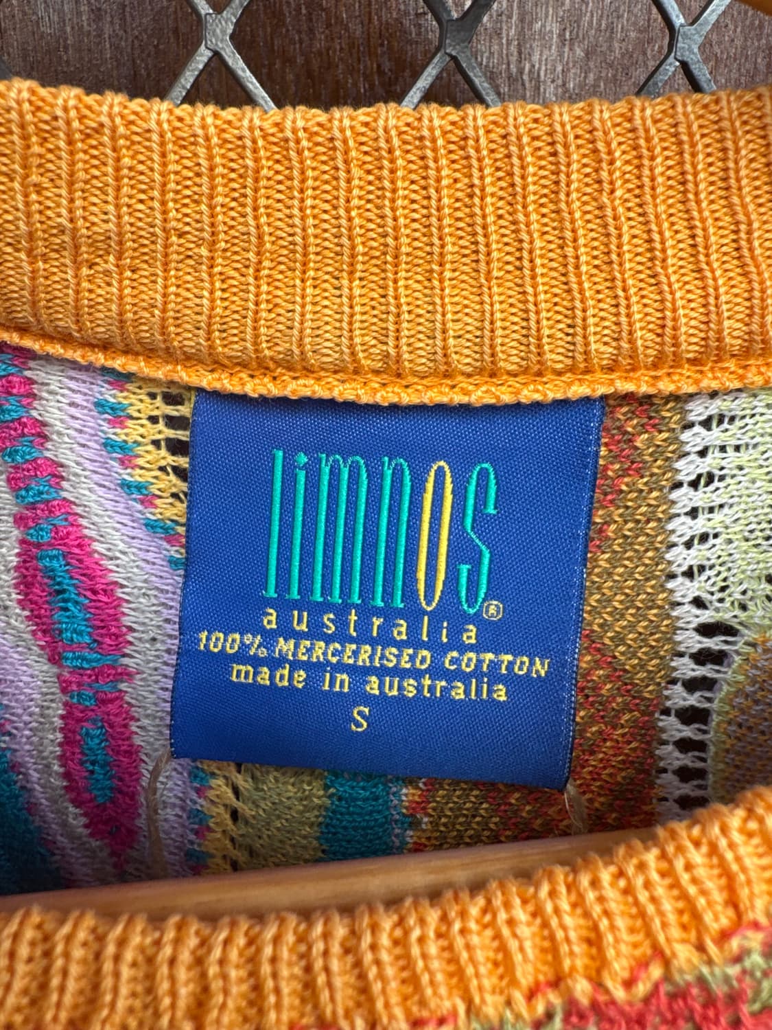 limnos 빈티지 입체 케이블 자수 패턴 그런지 오버핏 니트 S 상품이미지5