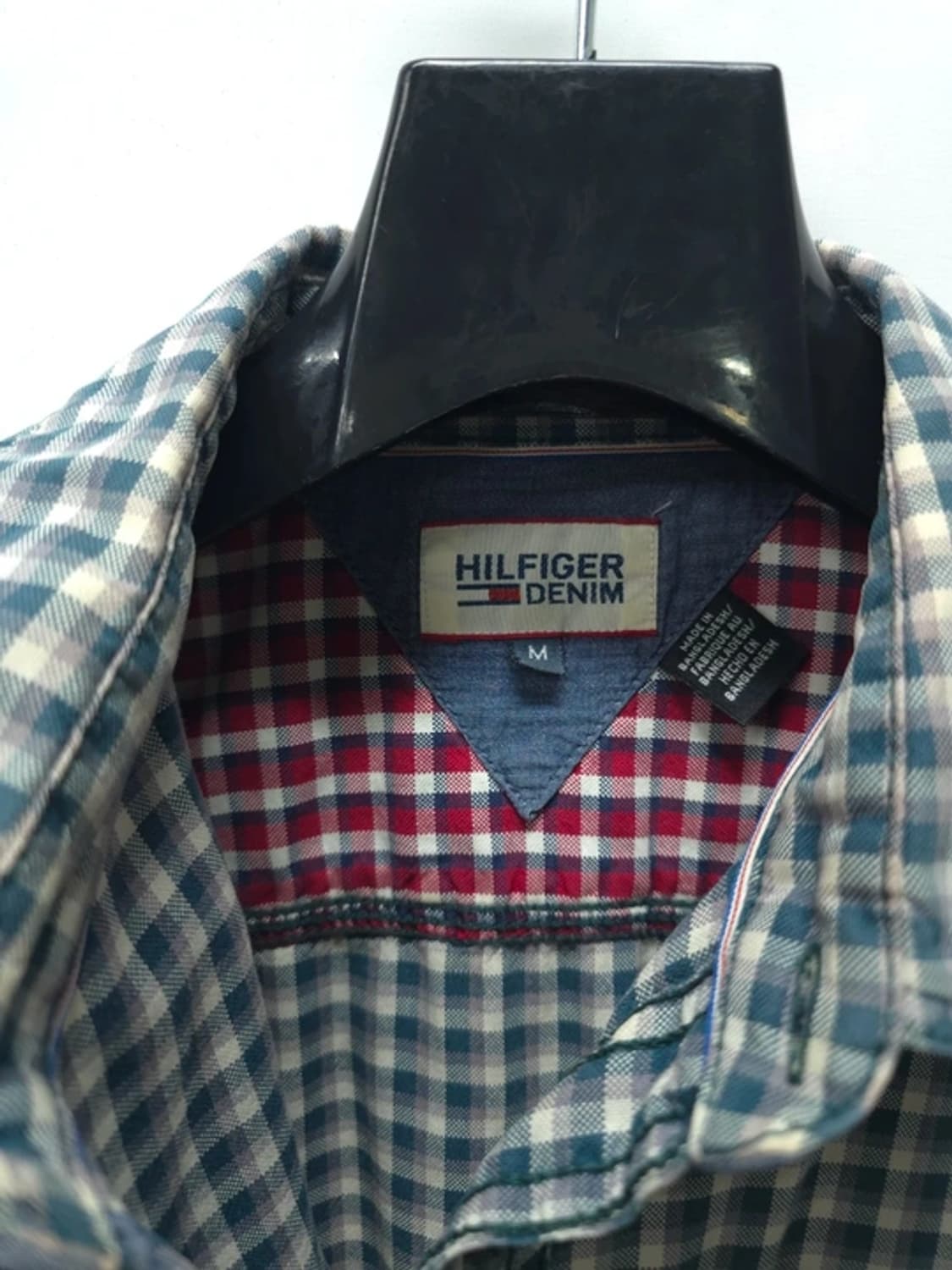 힐피거데님 남성 블루 그레이 체크패턴 캐주얼셔츠 (95~100) 상품이미지6