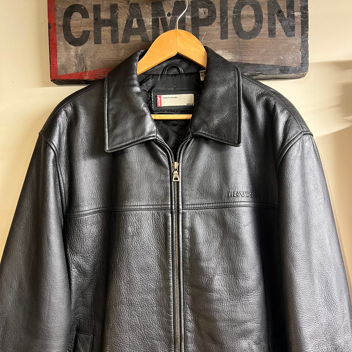 Levis Cow Skin Leather Jacket Black 상품이미지2