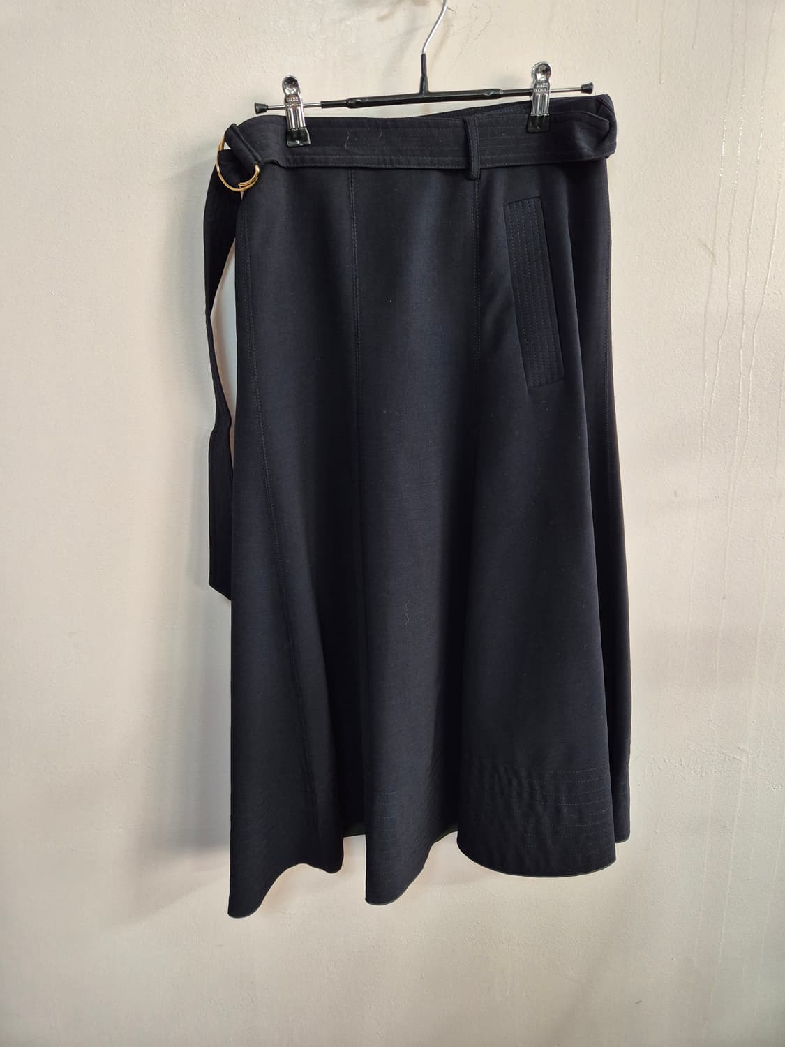 DEWL 벨트 A라인 네이비 스커트 상품이미지2