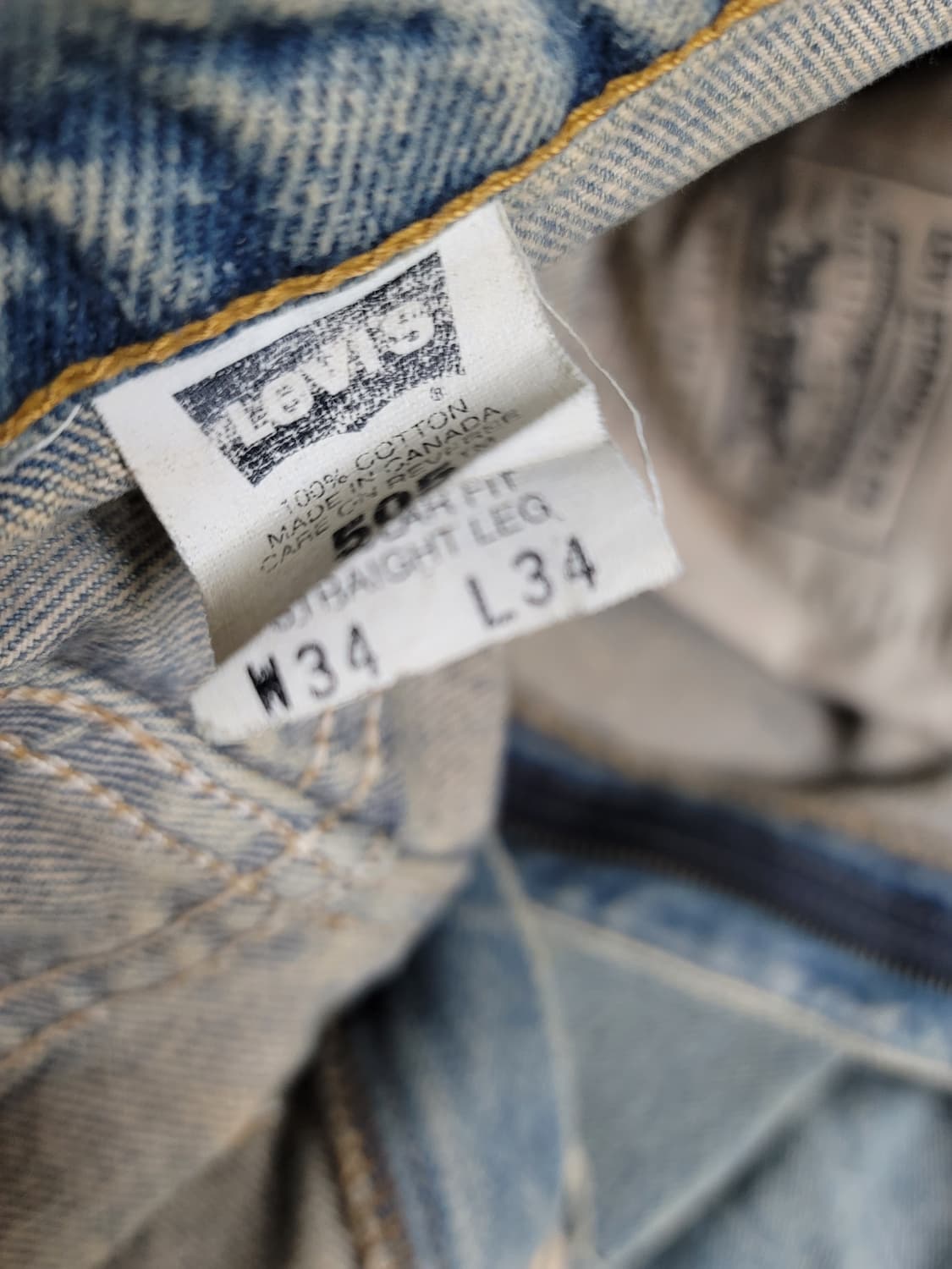 리바리스 505 데미지드 데님 청바지 W34 L34 상태굿

 상품이미지5