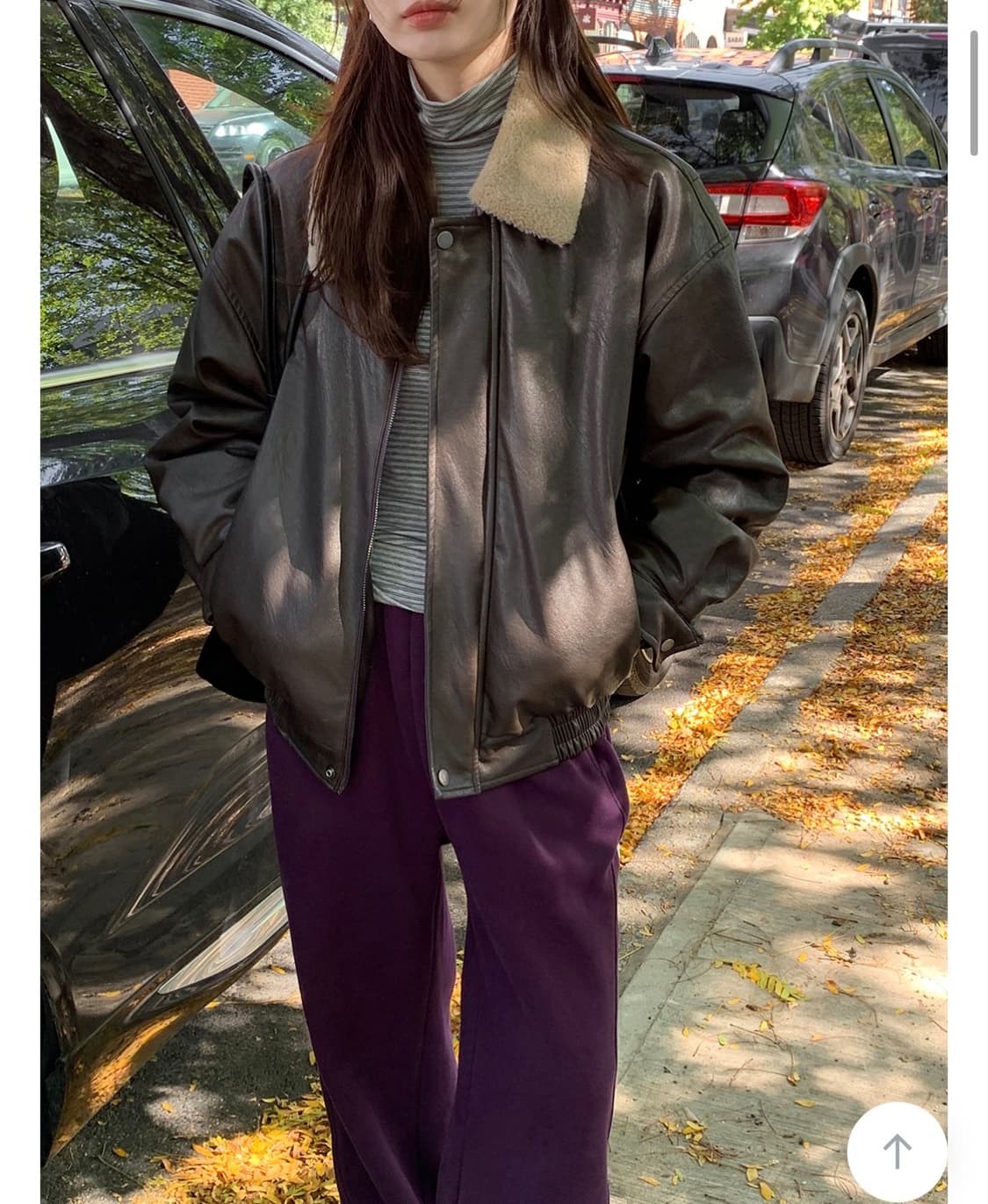 에드모어 헤일리 윈터 오버핏 무스탕 레더자켓 매트 브라운 상품이미지1