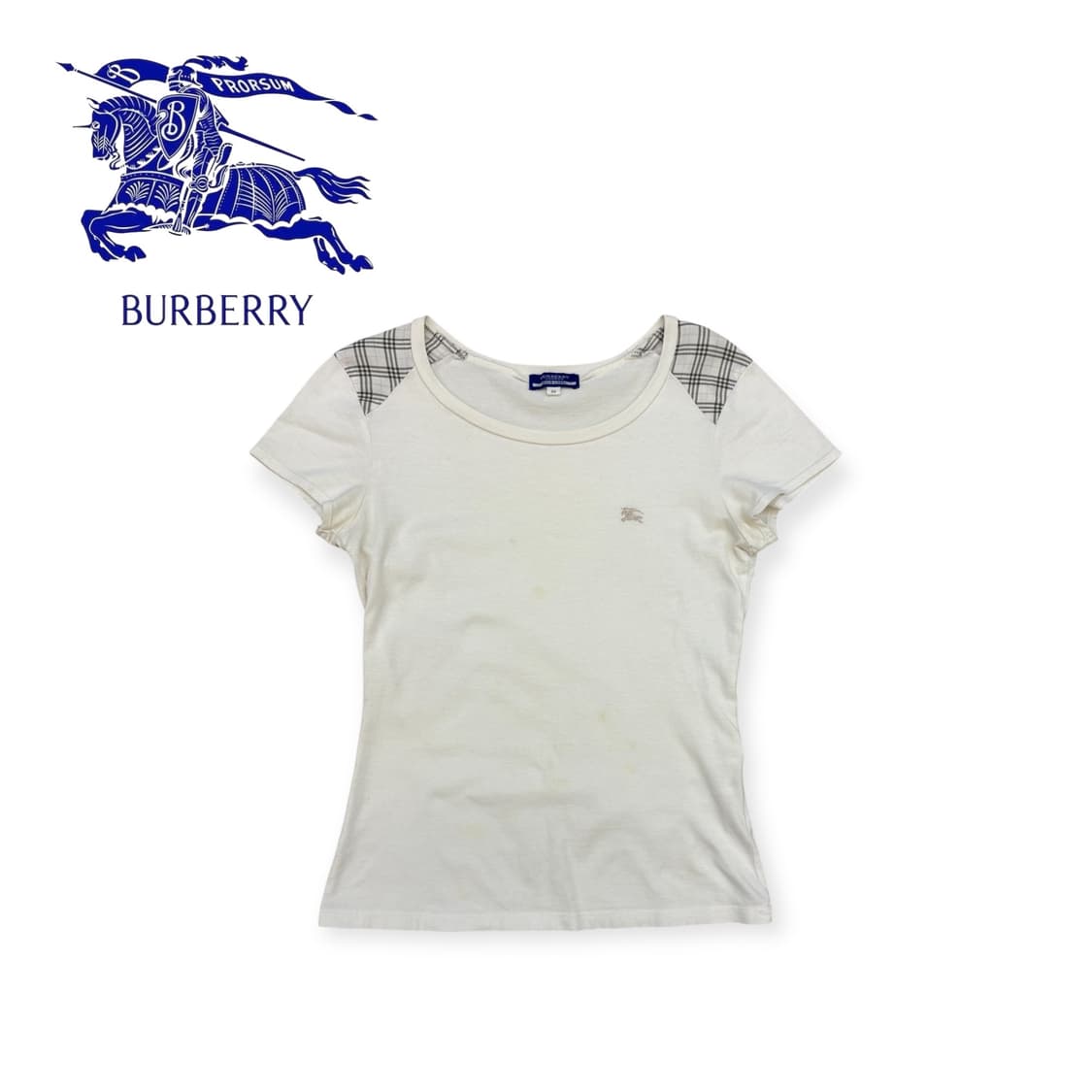[ 38 ] 버버리 블루 라벨 숄더체크 티셔츠 상품이미지1