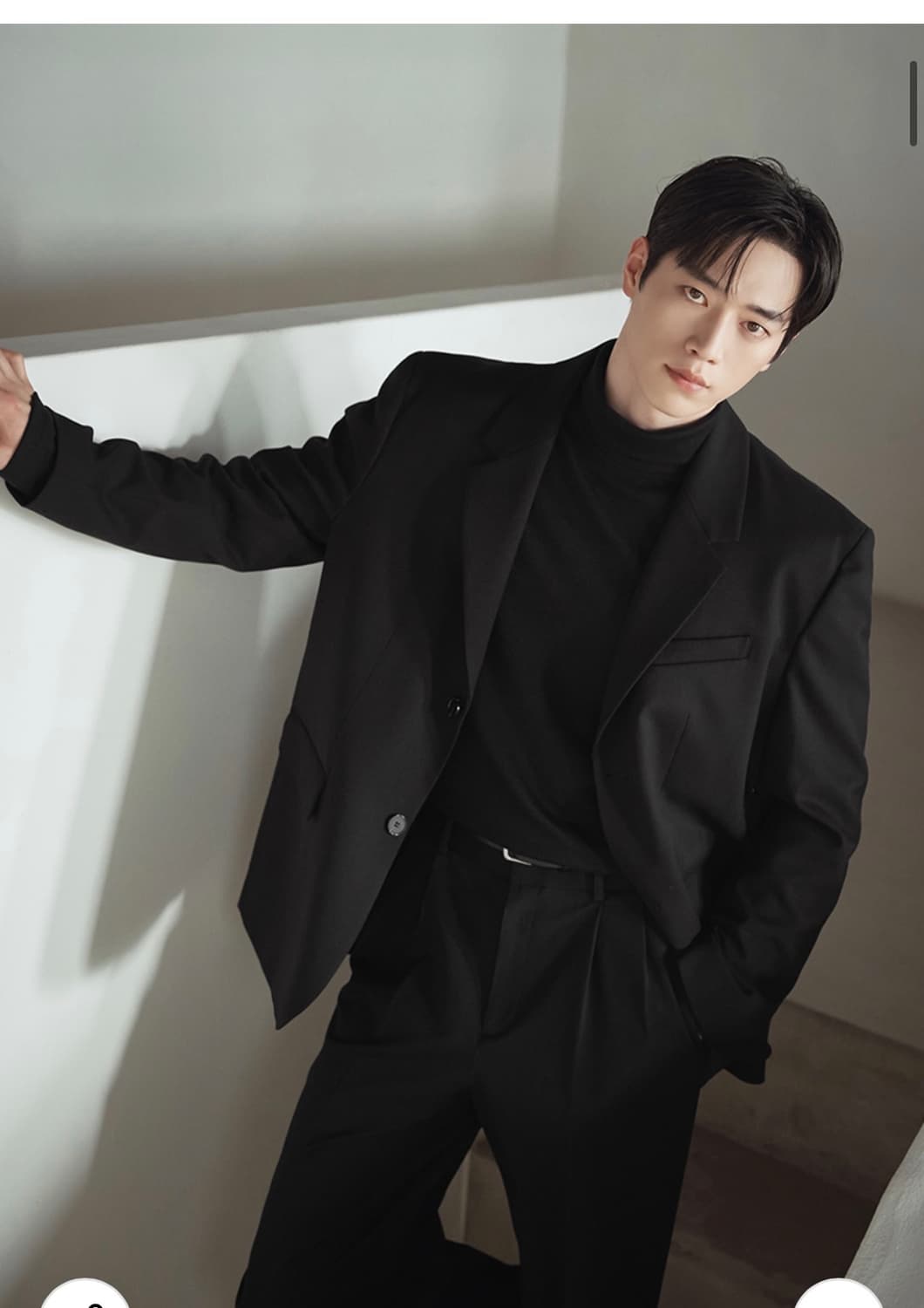 (L) 드로우핏 [서강준PICK]오버사이즈 도브 울 블레이저 BLACK 상품이미지1