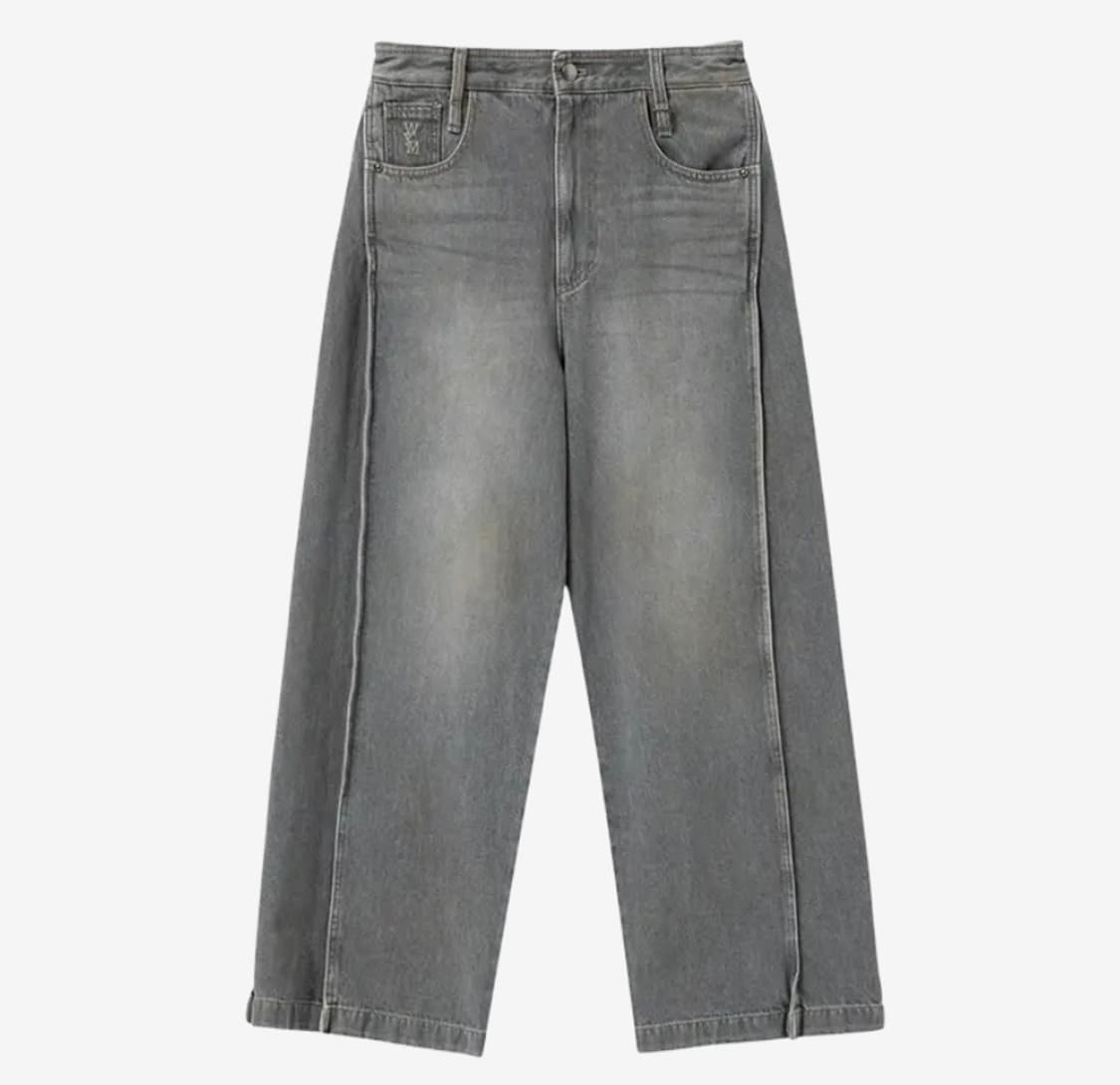 [46] 24fw 우영미 그레이 투턱 데님 와이드 팬츠 판매 상품이미지1