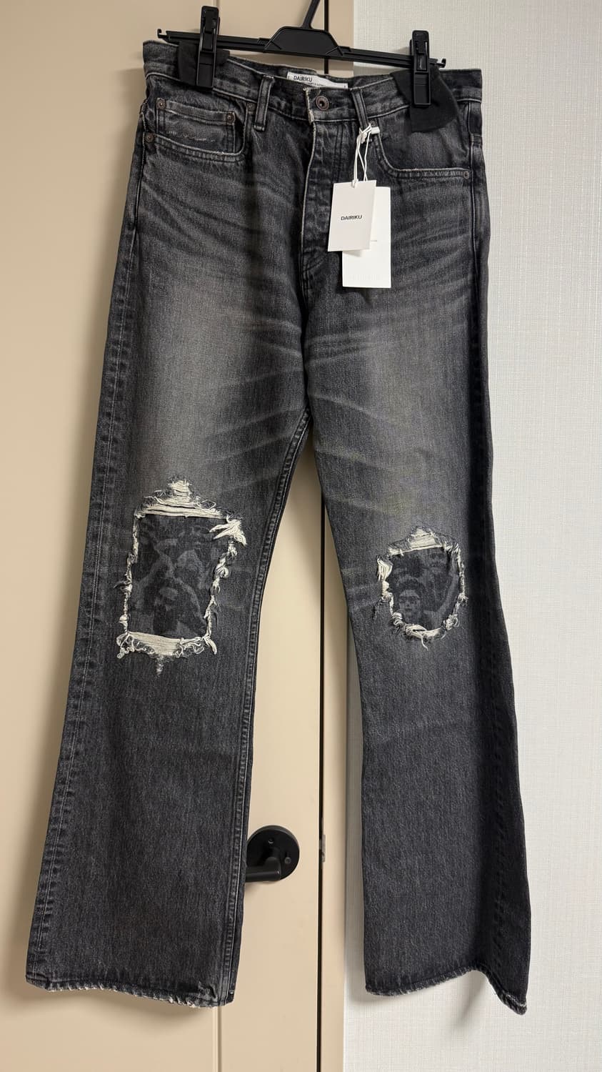 [新品]DAIRIKU Damage Flare Denim Pants D-6 상품이미지3