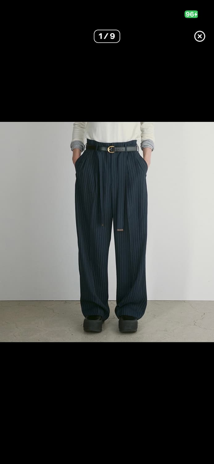 [L,L] 렉토 핀스트라이프 아워글래스 블레이저 자켓 벨트 슬랙스 셋업 상품이미지8