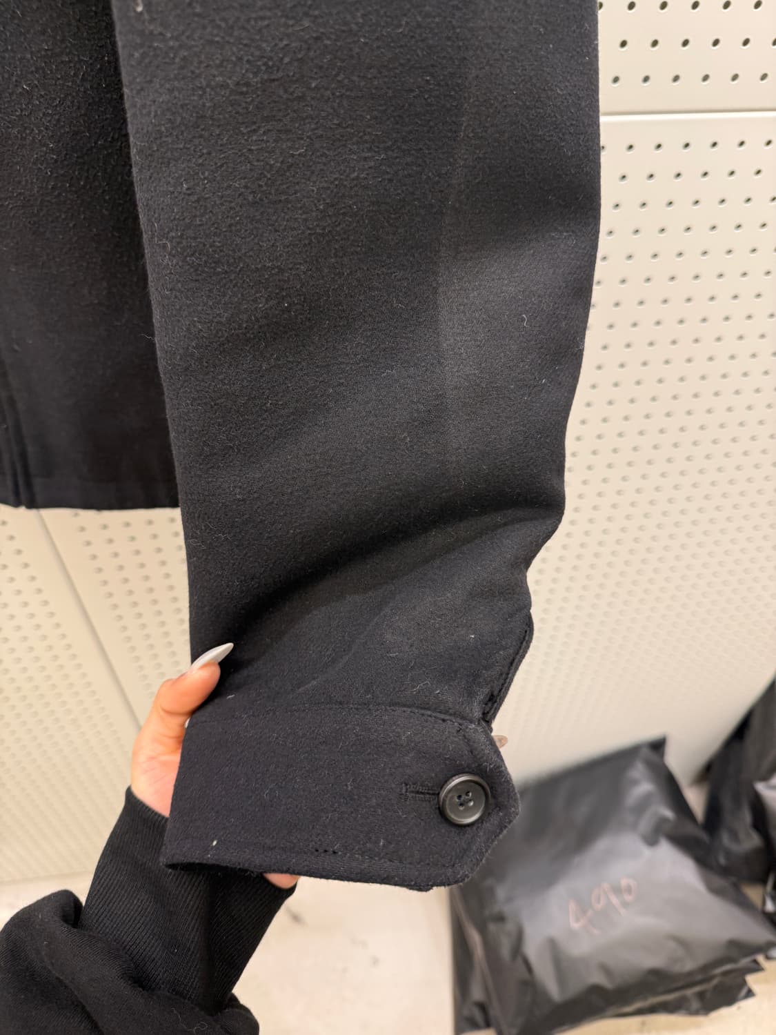 미니멀 울 카라 집업 자켓 블랙 U798 상품이미지4