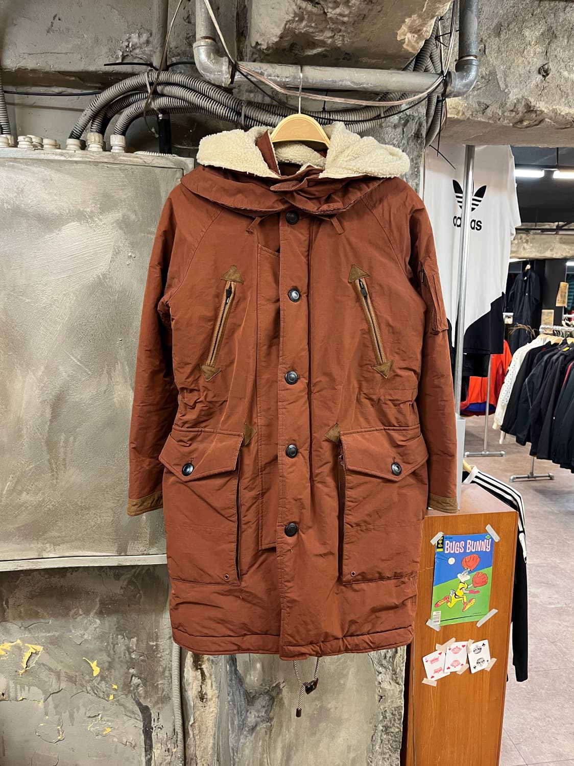 송지오 야상 후드 자켓 오렌지브라운 95 #csz220 상품이미지1