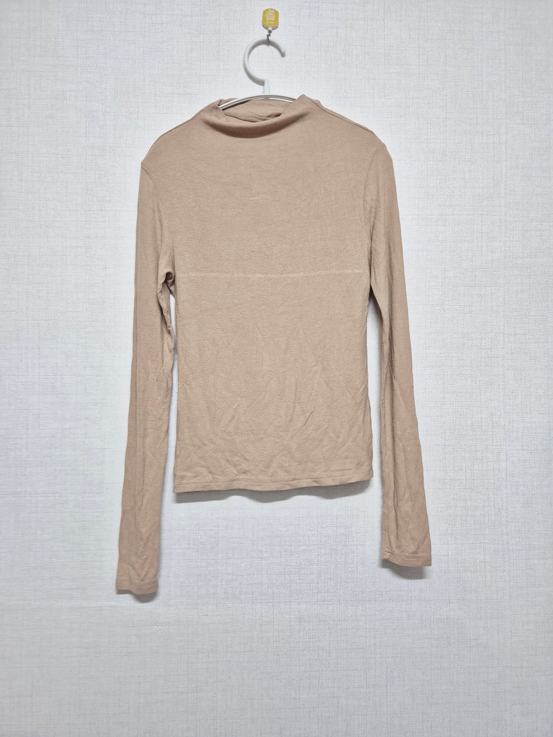 베이지 긴팔 골지 티셔츠 상품이미지1