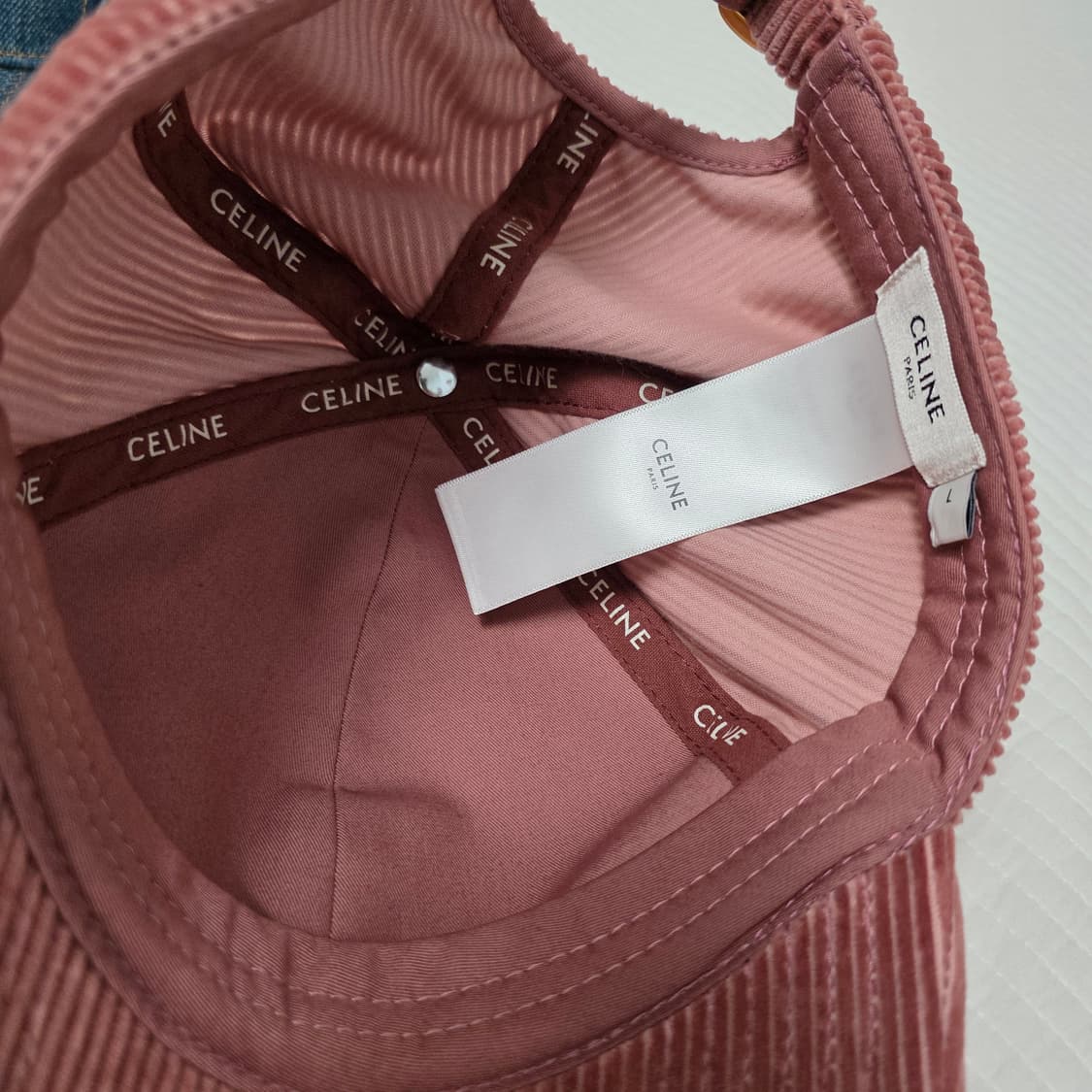  셀린느 트리오페 코듀로이 볼캡 핑크 상품이미지2