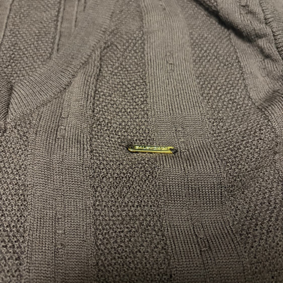 발렌시아가 90s 올드스쿨 초코브라운 금장 니트 베스트 상품이미지3