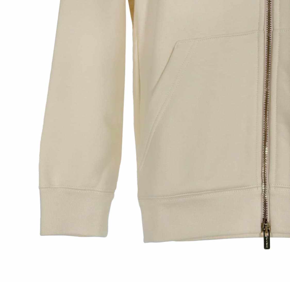 [M] 미우미우 여성 코튼 로고 플리스 지퍼 후드 집업 자켓 내츄럴 크림 상품이미지6