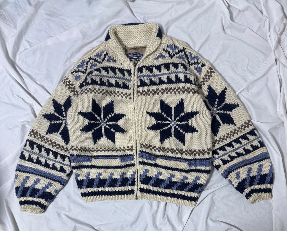 빈티지 헤비울 코위찬 니트집업 상품이미지1