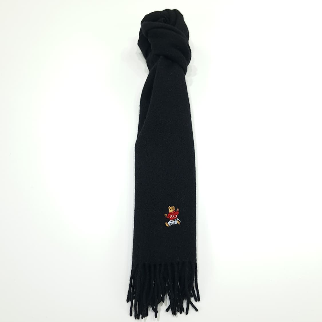 MX295 폴로 랄프로렌 블랙 폴로베어 램스울 목도리 머플러 상품이미지4