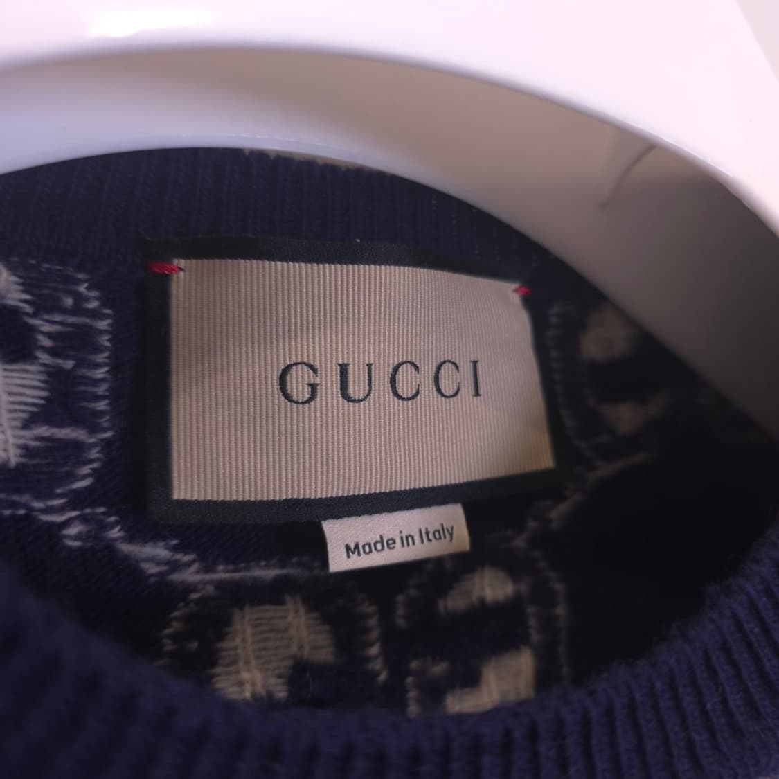 [중고/정품] 구찌 GG 울 자카드 니트 네이비 S 상품이미지3