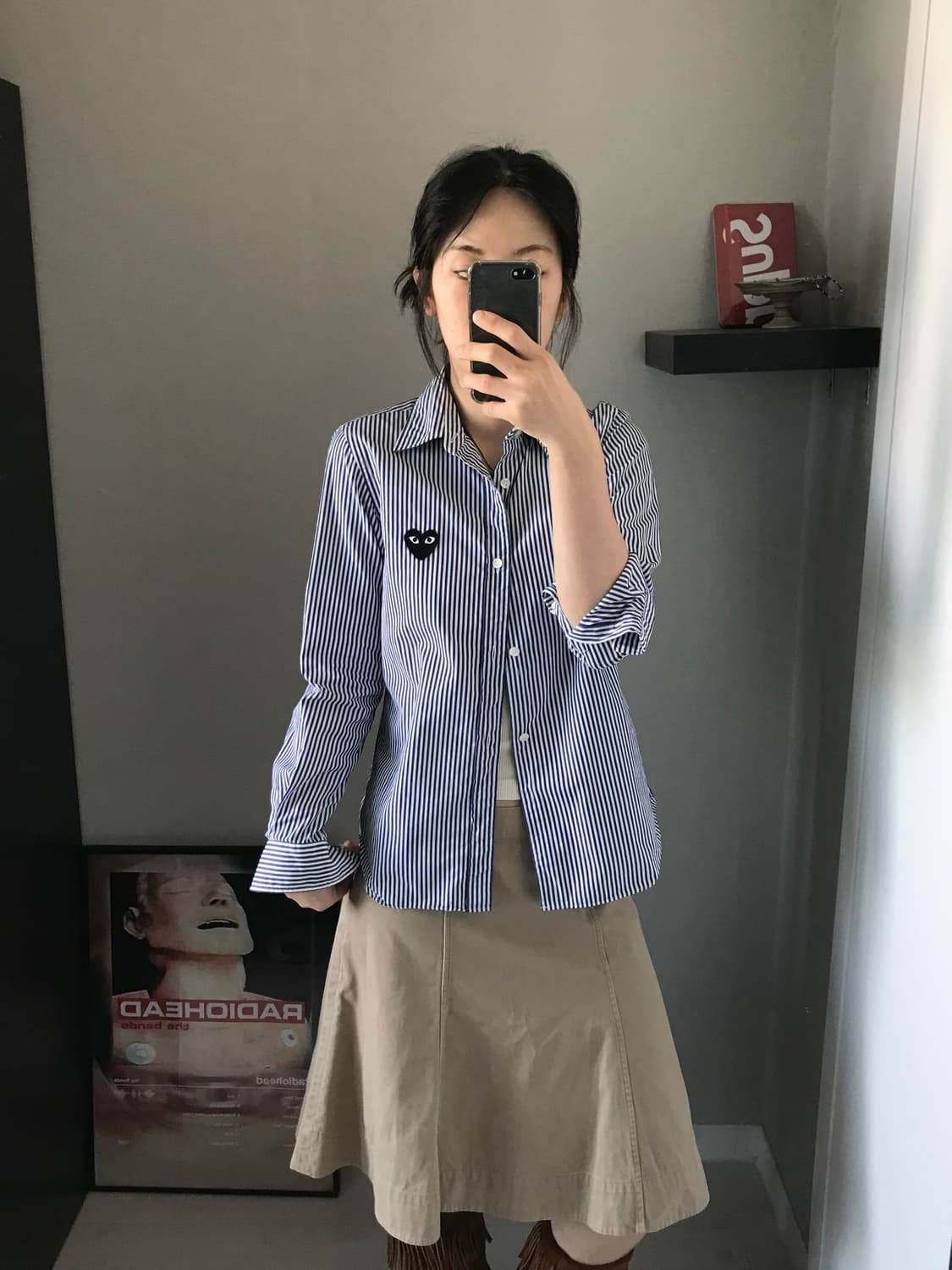 꼼데가르송 블랙 와펜 스트라이프 셔츠 상품이미지2