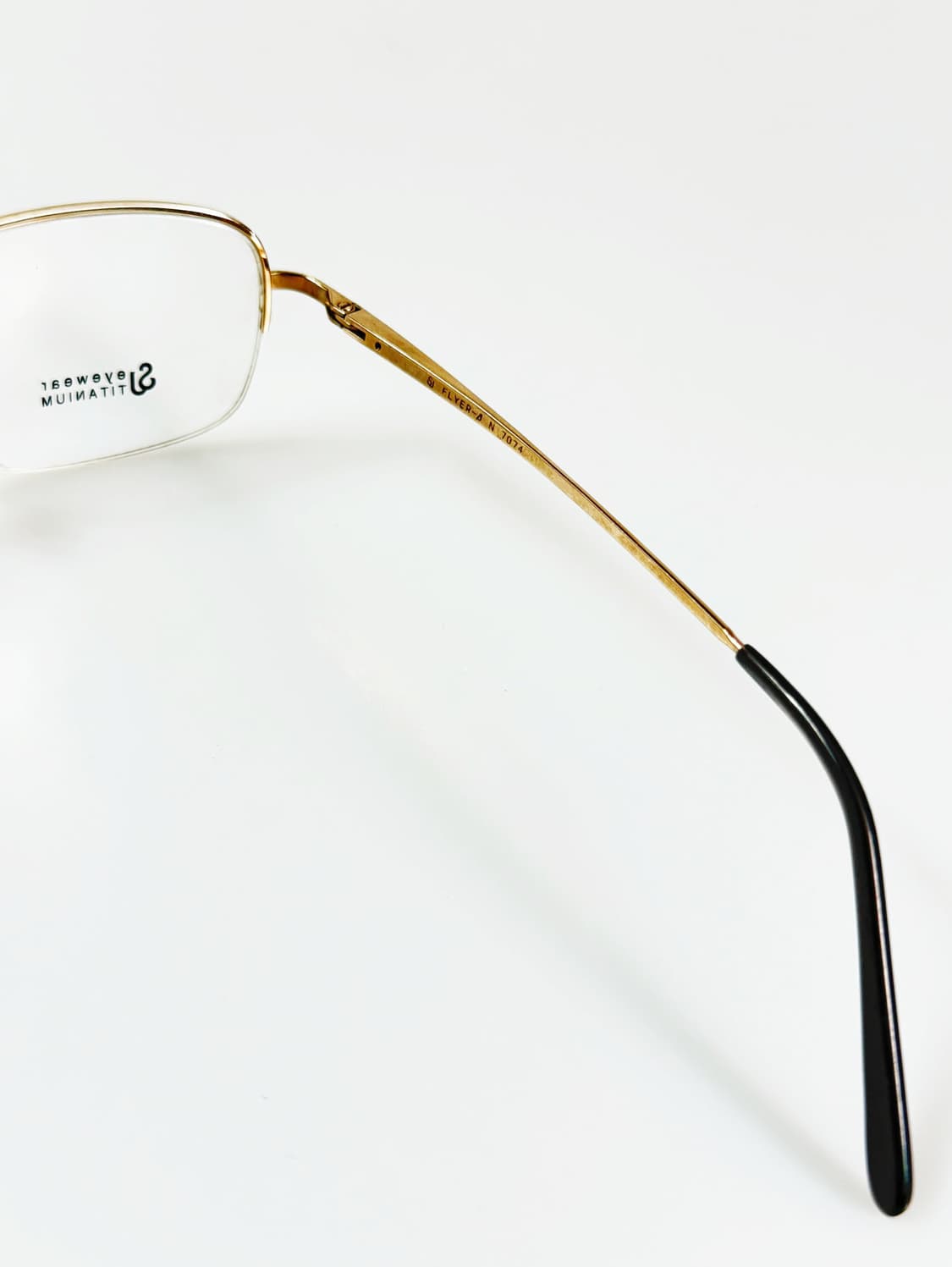 서전 SJ Flyer-B 골드 티타늄 반무테 스퀘어 빈티지 안경 상품이미지6