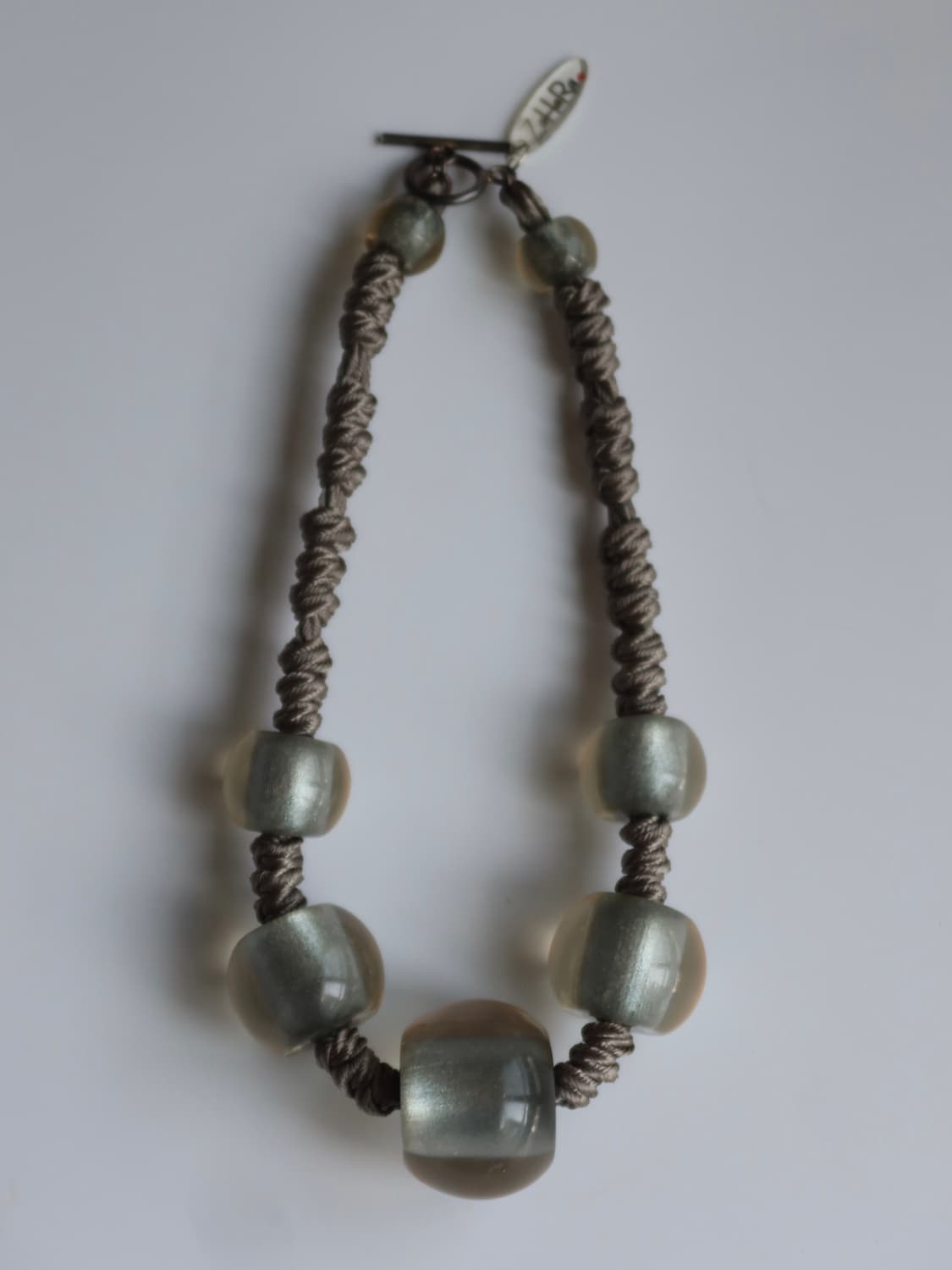 silver glass bead necklace 상품이미지3