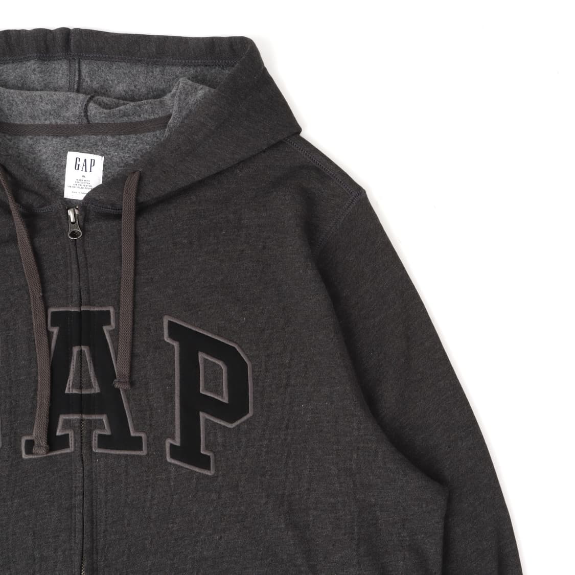 갭 챠콜 아플리케 로고 후드집업 상품이미지3